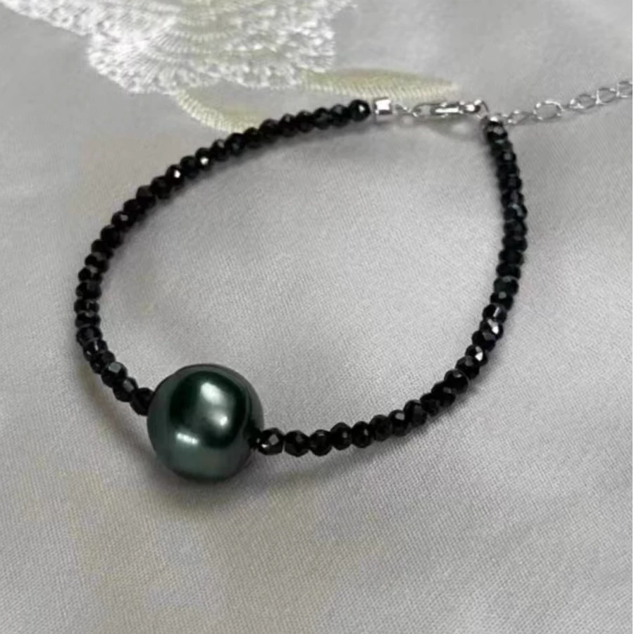 【洁歌甄选】大溪地尖晶石手链 8-10mm S925银 X882