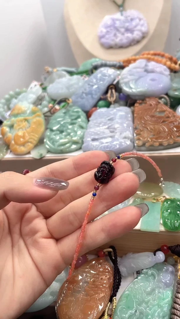 合金南红玛瑙挂件008