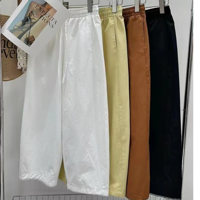 （香香C5585) 花边 气球裤薄款显瘦夏款九分直筒新2025女