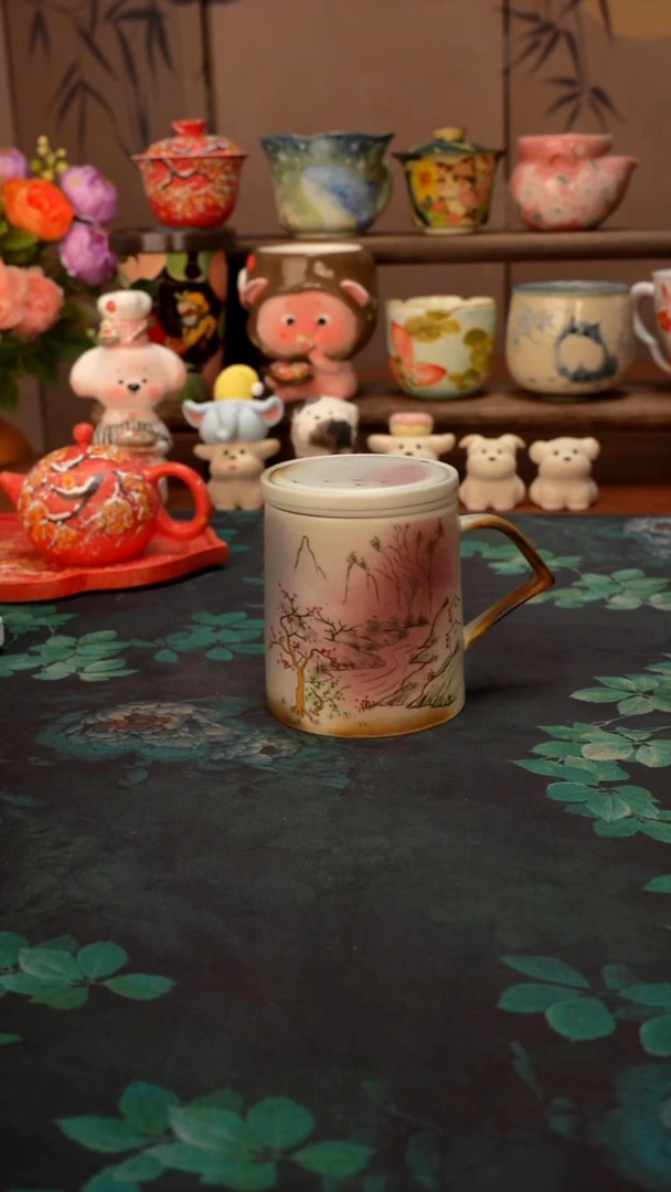 李辉熠  流水生财办公杯带茶滤