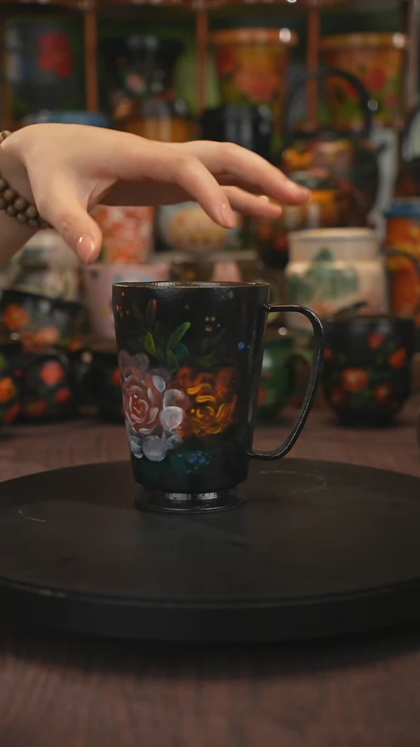 紫砂油画手绘釉下彩