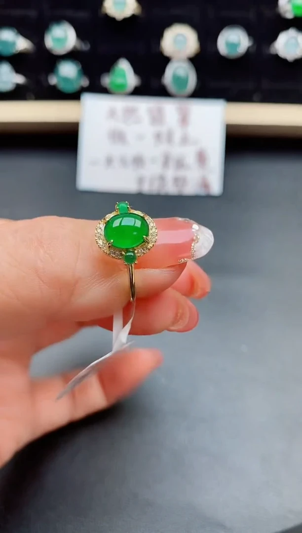 【闪购商品】翡翠戒指银S925镶嵌80800