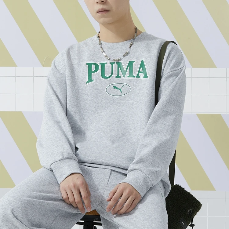 【冬日穿搭】彪马情侣款圆领卫衣男女黑色运动休闲长袖套头衫682929