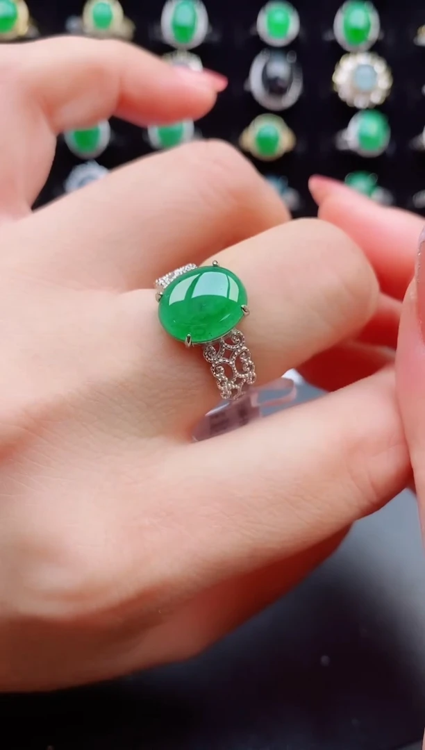 【闪购商品】翡翠戒指银S925镶嵌508050
