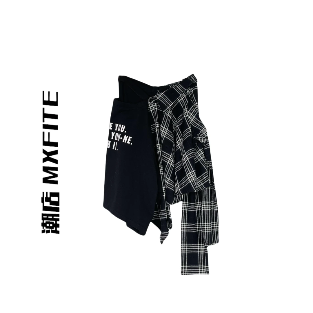 MXFITE潮店春季新款街头不规则错落拼接半身裙短裙（RDQ5252）