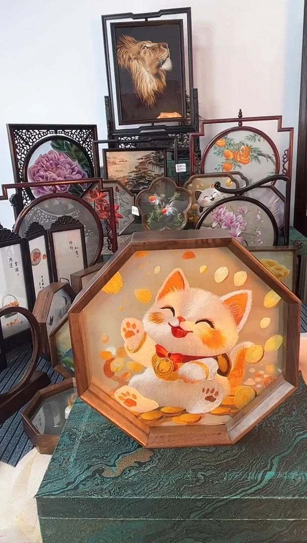 刺绣纯手工苏绣双面绣摆台