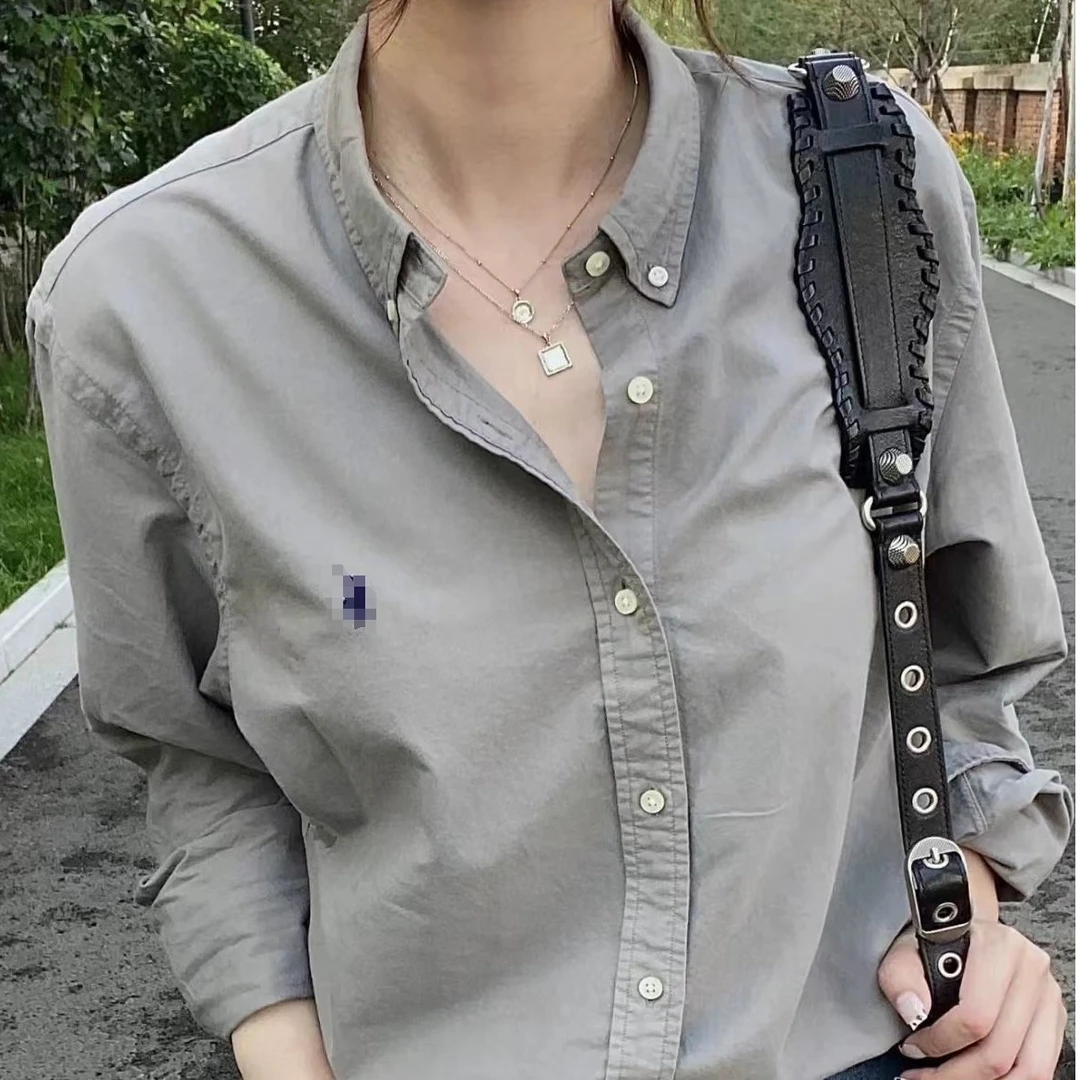 （老钱说）老钱风小马标时尚百搭衬衣CH388A825111801-1