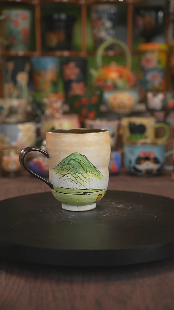 紫砂油画手绘釉下彩