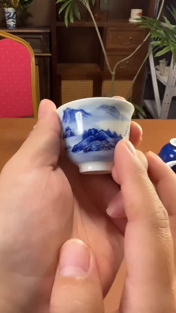下午场山水描银小闻香杯
