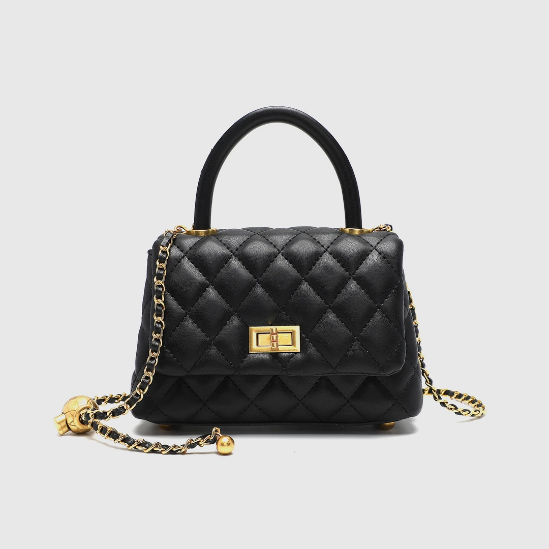 Discover  Revive【小憨豆】经典时尚百搭链条包手提斜挎包（E178黑）