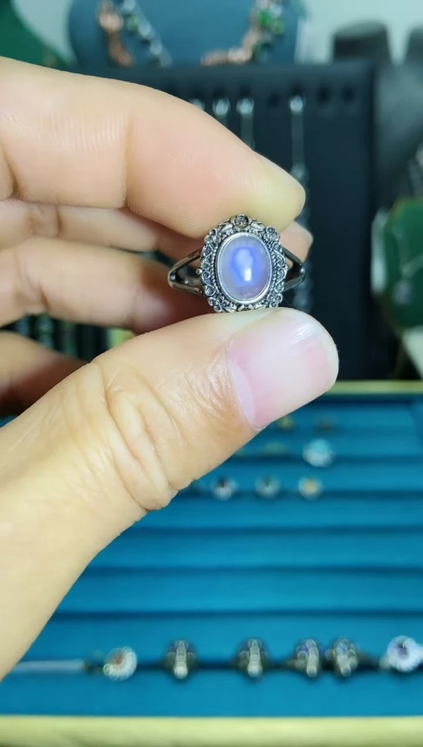 【闪购商品】月光石戒指银S925镶嵌1121