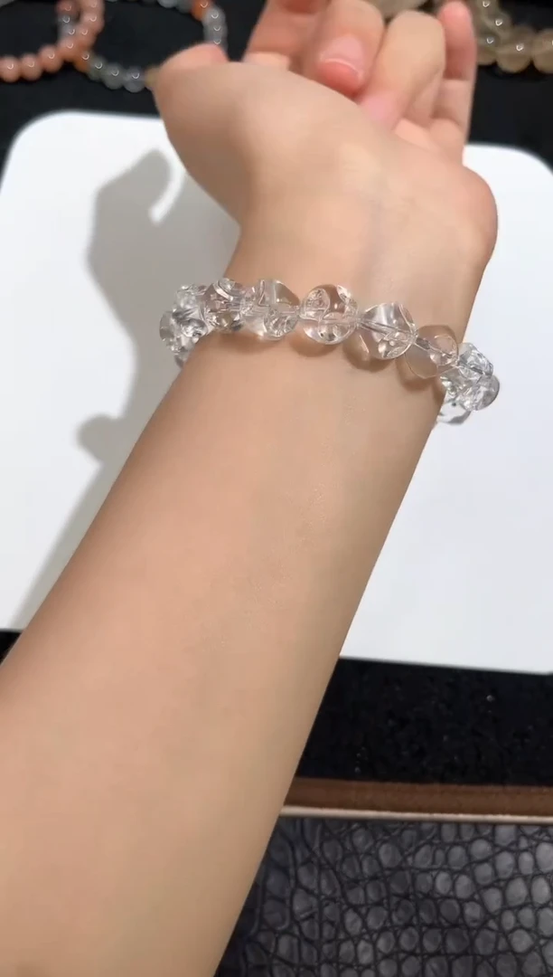 未镶嵌手链水晶8号白水晶六合面单圈12+mm