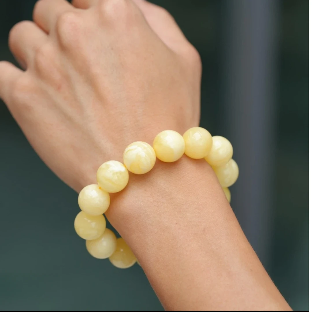 【有德玉业】---瓷白妖花圆珠大尺寸大圆珠