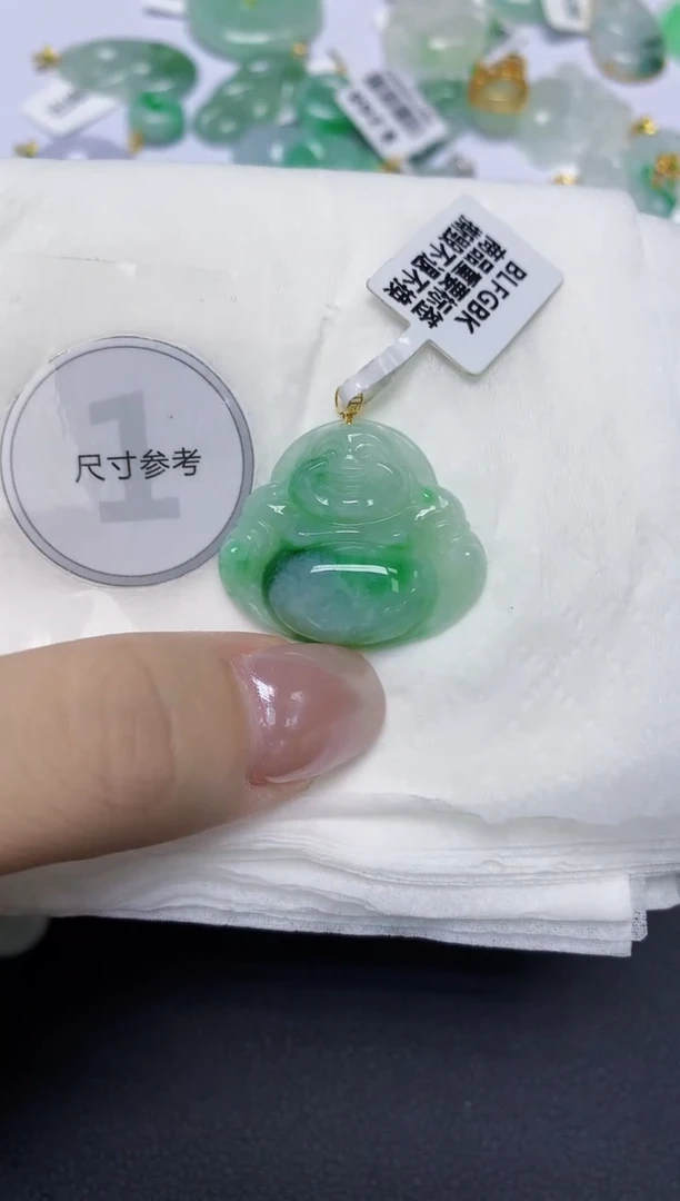 翡翠18K金镶嵌颈饰天然缅甸翡翠A货百元以上9元证书费自理