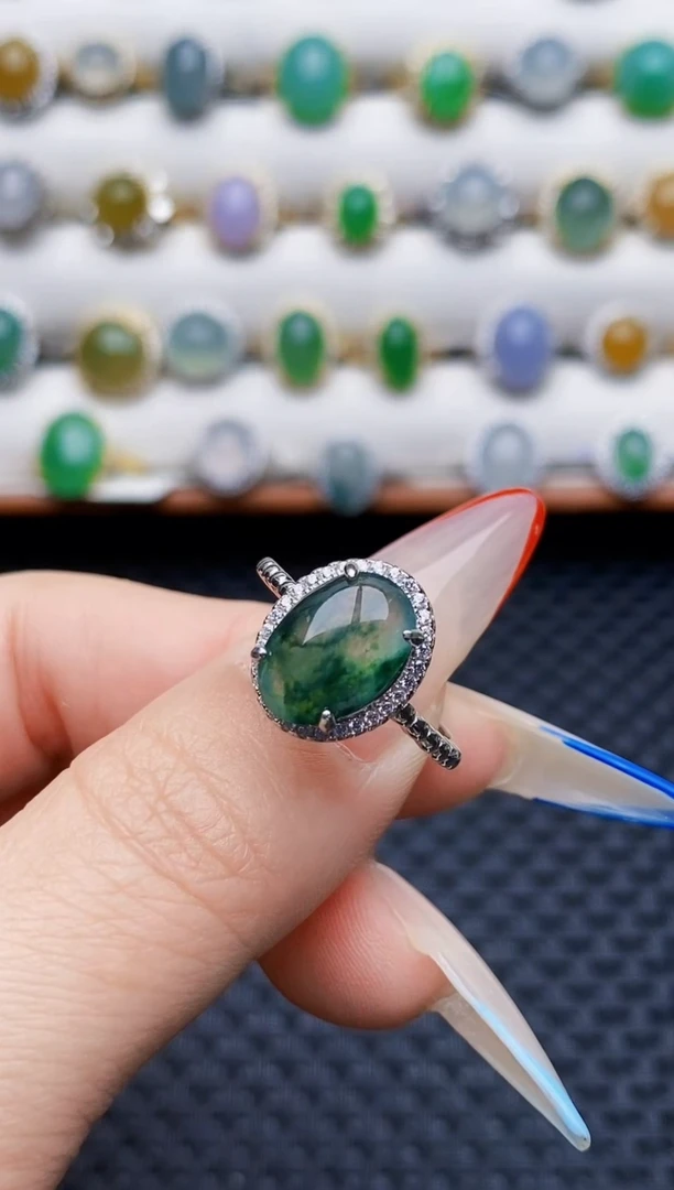 银S925镶嵌戒指翡翠1052