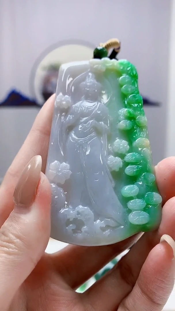 未镶嵌定制翡翠4917MM-毛货挂件129
