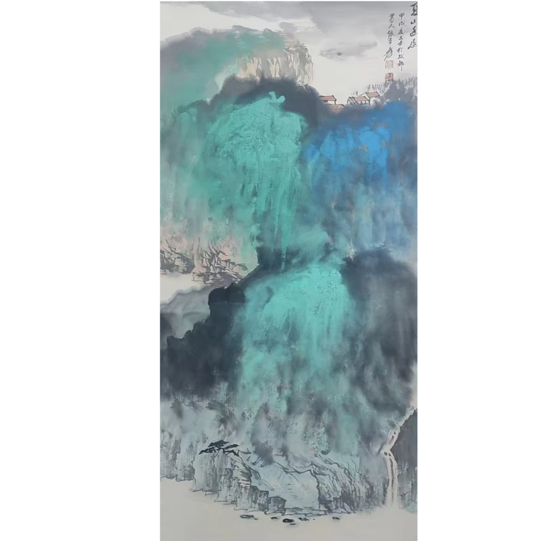 张   山水立轴68*138约8.4平尺