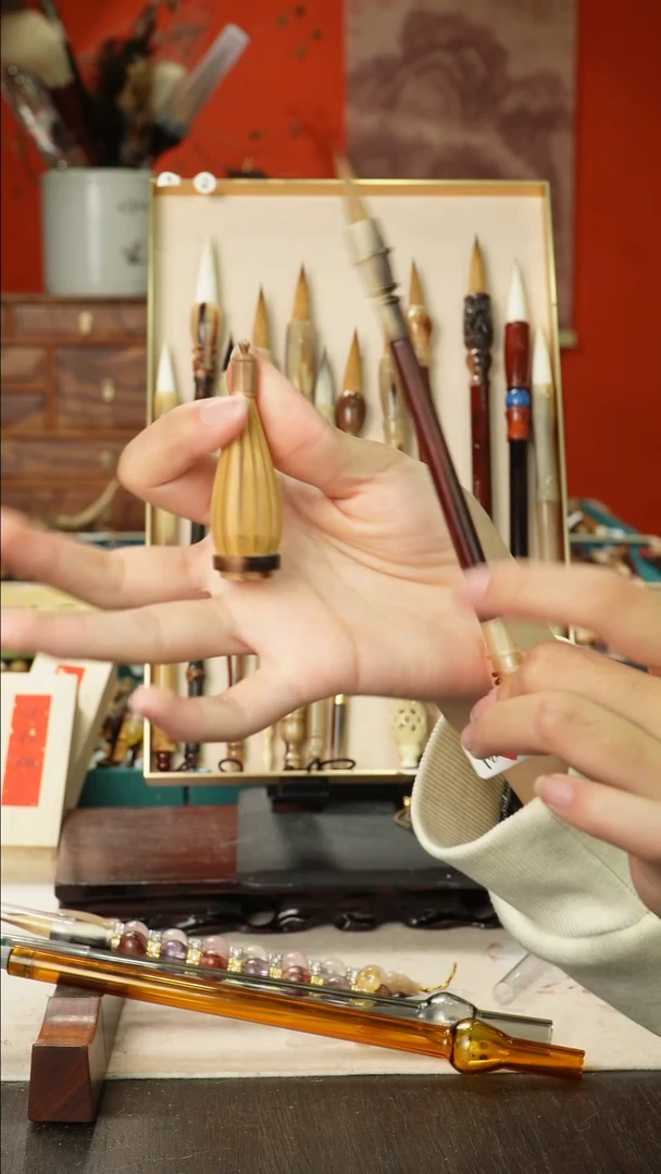 孤品高货毛笔链接 清水试笔 蘸墨不退