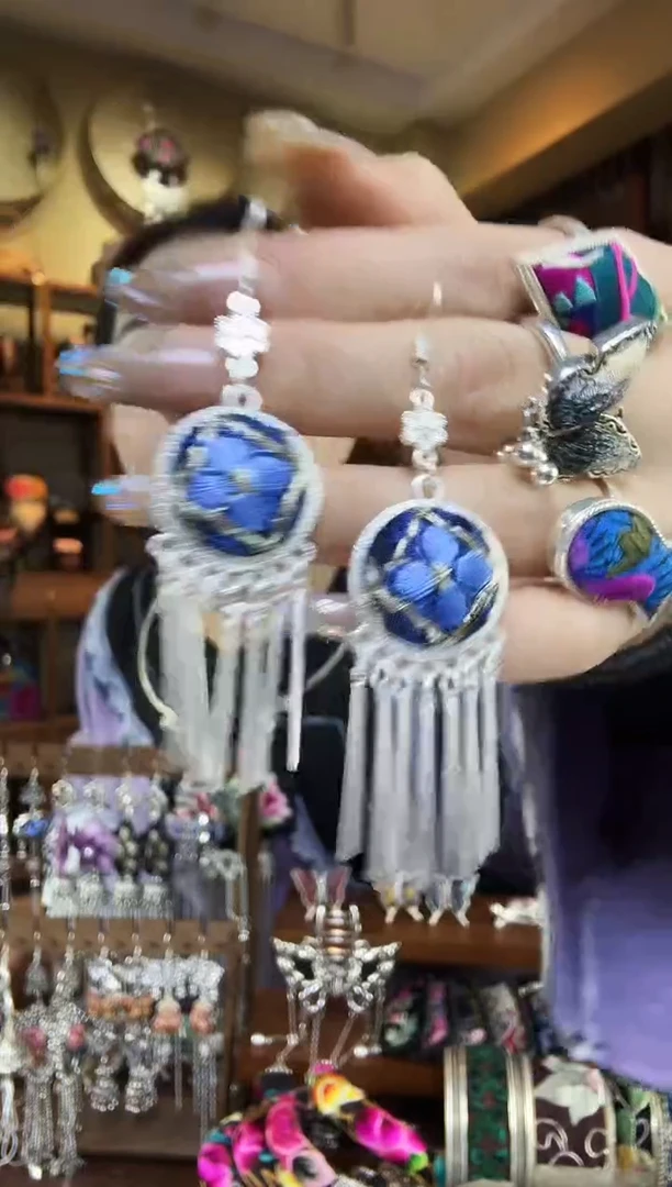 刺绣非遗刺绣民族风耳环