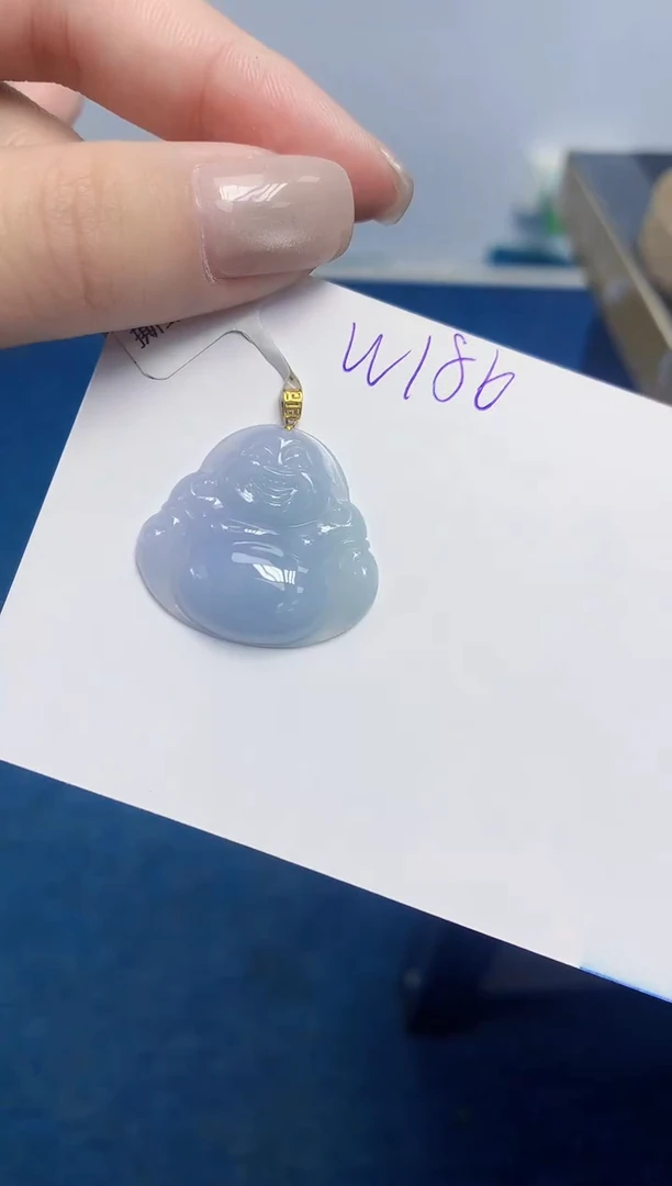 颈饰18K金镶嵌翡翠天然缅甸翡翠A货翡翠百元以上9元证书费自理