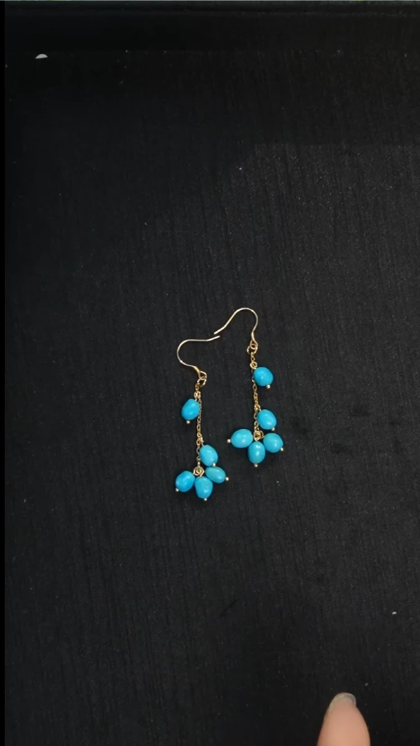 未镶嵌绿松石耳环发货一件