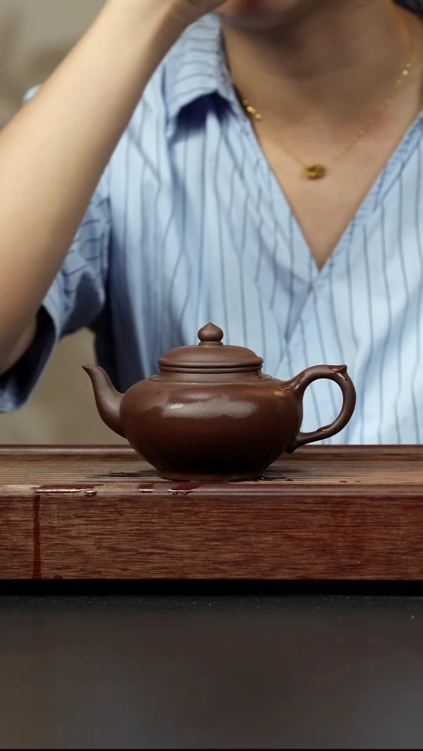 紫砂茶壶老紫泥笑樱