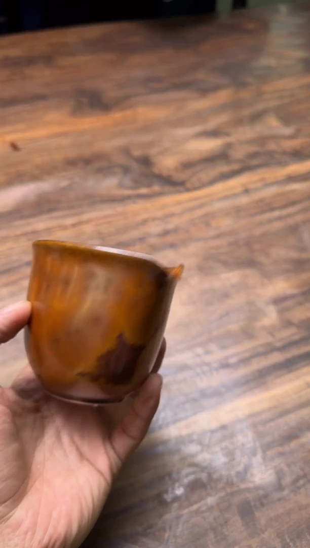 桃*荣器 木首水滴公道杯