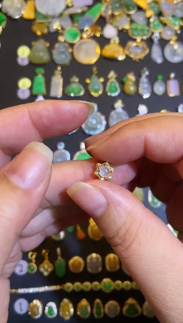 吊坠(不含链)银S925镶嵌翡翠1