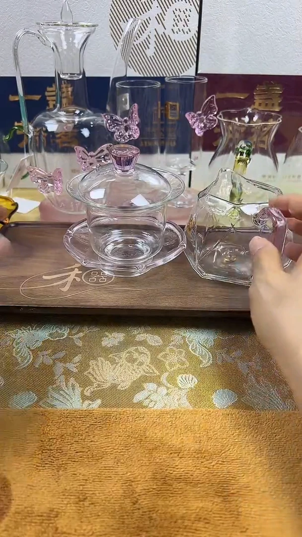 荷禾盖碗粉色+璀璨粉色公杯