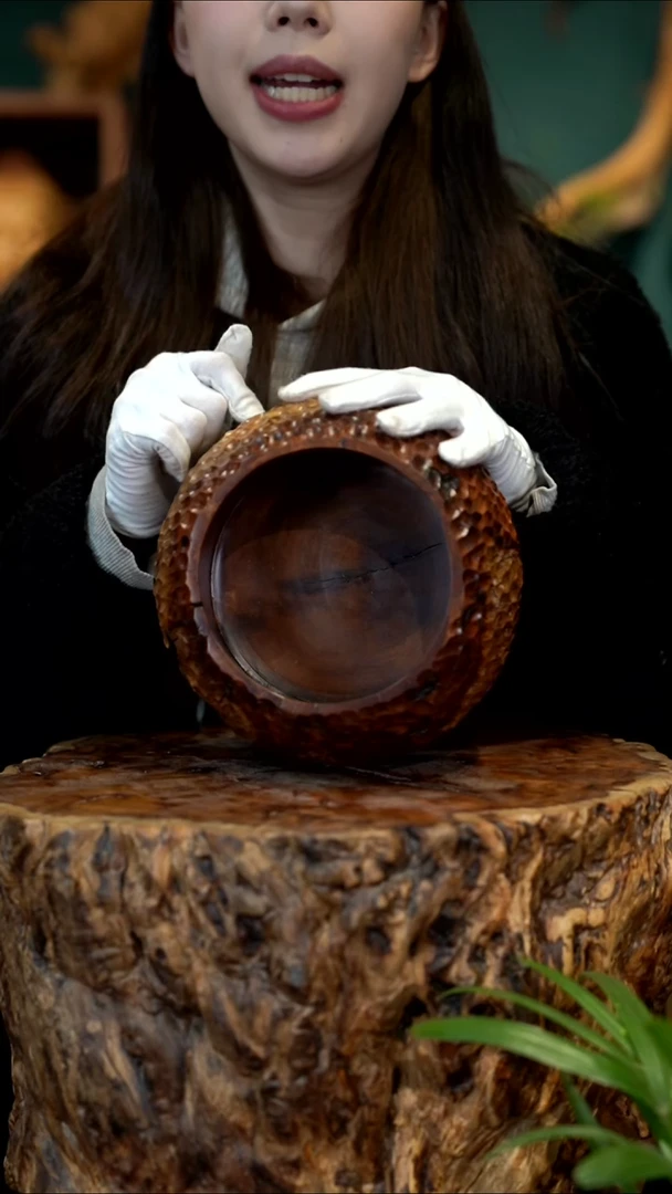 木孤***翁雷击枣木聚宝盆