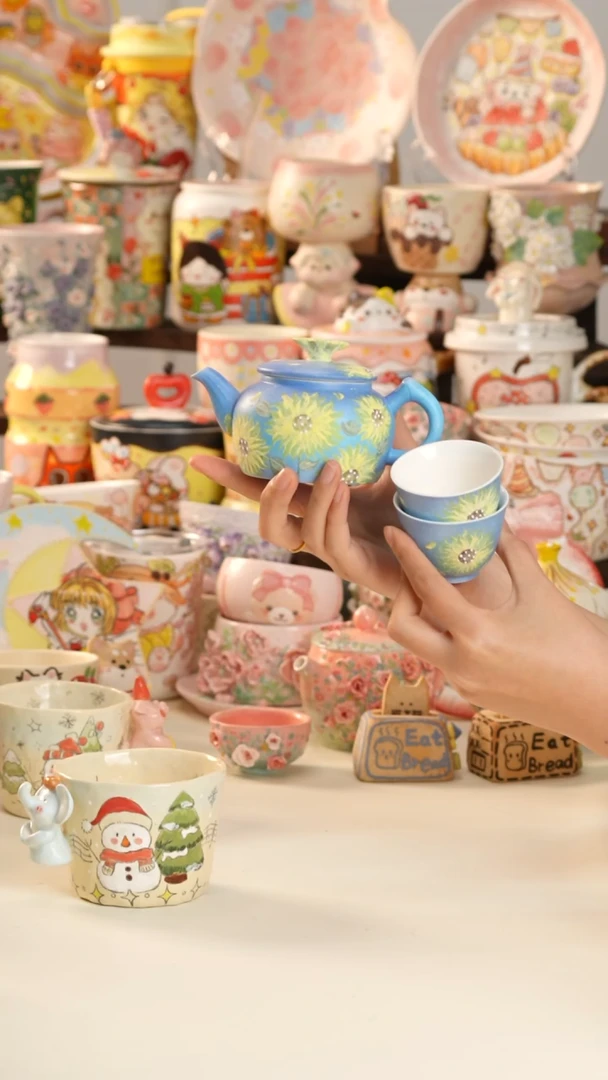 其他陶no退no换景德镇釉下彩手绘设计师款陶瓷