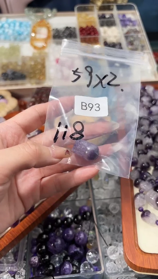 【闪购商品】水晶手串银S925镶嵌B93紫极光聚宝盆拍2