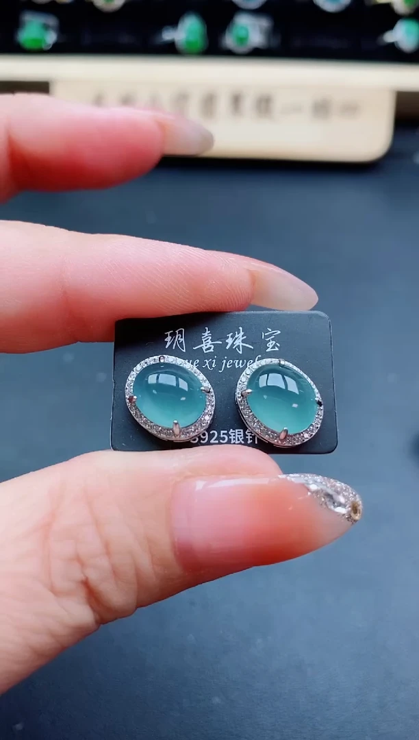 银S925镶嵌戒指翡翠1