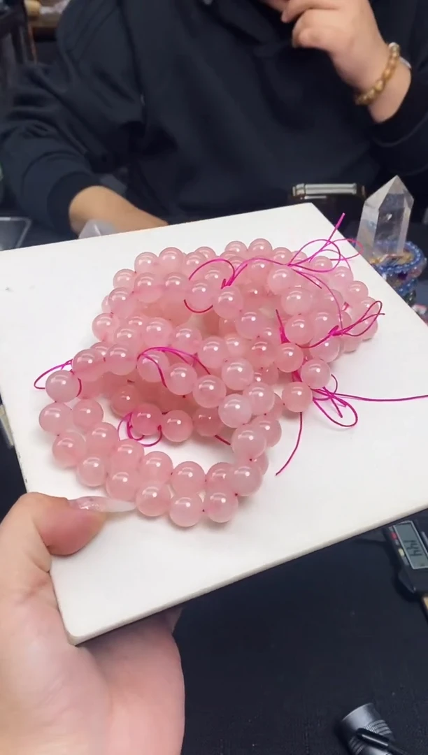 【闪购商品】水晶手串未镶嵌粉水晶手串12m一条