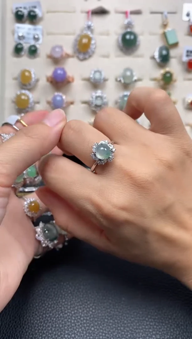 【闪购商品】翡翠戒指银S925镶嵌11111