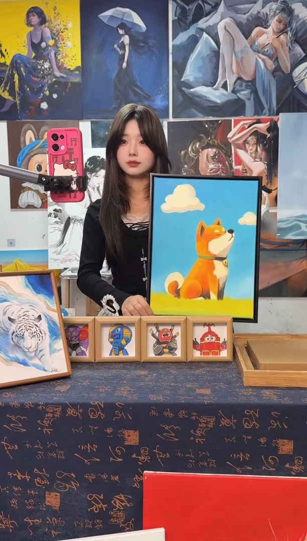 丙烯画?****?柴柴犬丙烯画s