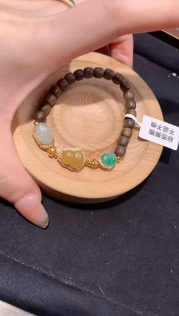 银S925镶嵌手链翡翠手串