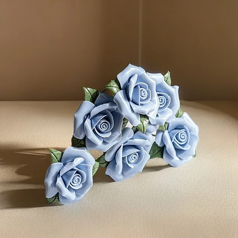 新款新款手感假花欧式客厅餐桌装饰摆件仿真花高级感逼真仿真花