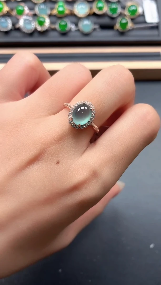 银S925镶嵌戒指翡翠111111