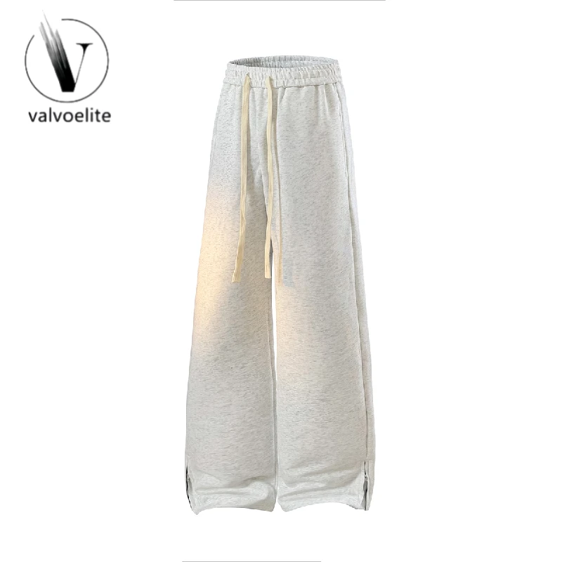 VALVOELITE重磅纯色垂感运动卫裤男女潮牌宽松百搭直筒休闲长裤