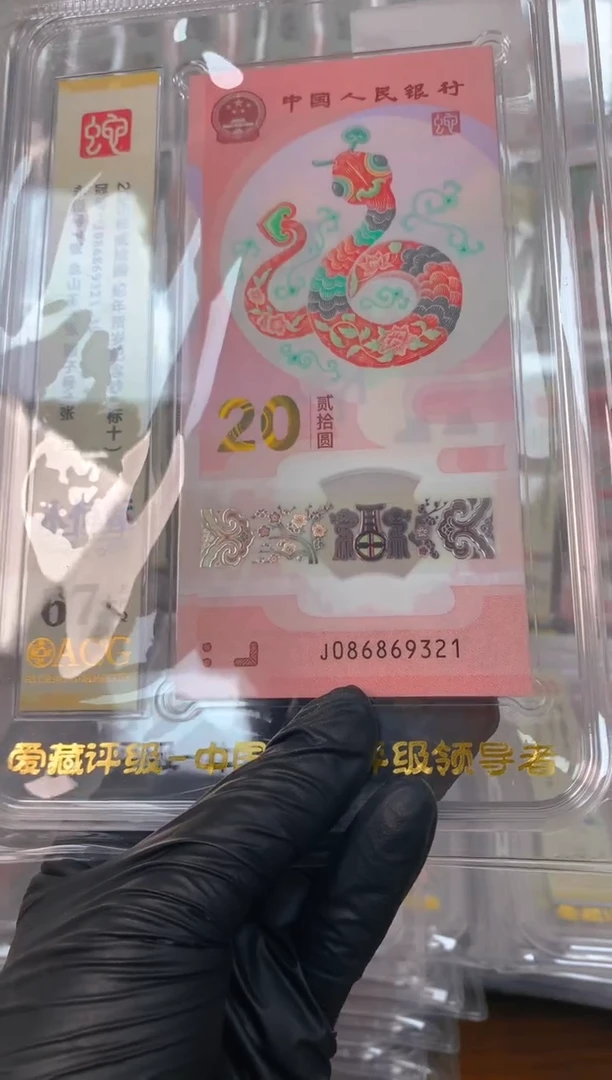 塑料2025蛇钞 真钞 评价封装 标十