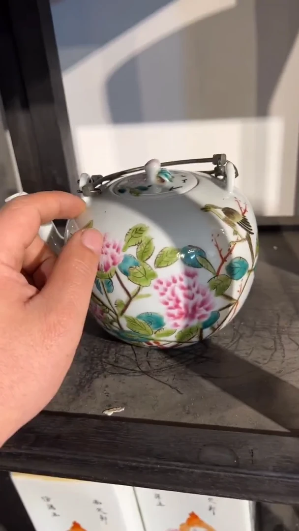 摆件瓷摆件瓷摆件花鸟支丁水壶