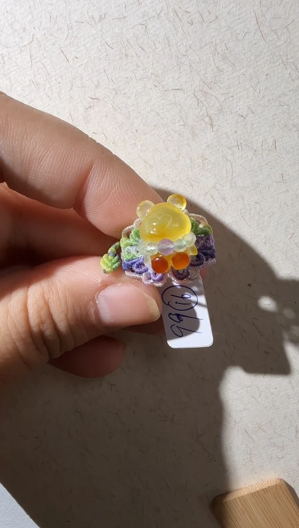 未镶嵌蜜蜡戒指蜜蜡小熊戒指