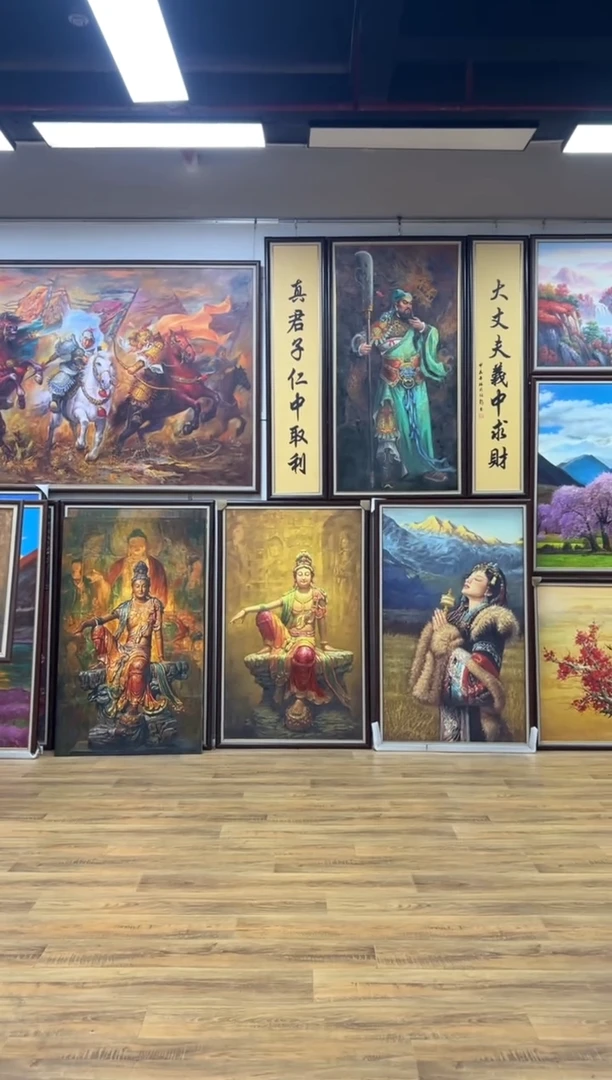油画带框水月50*70