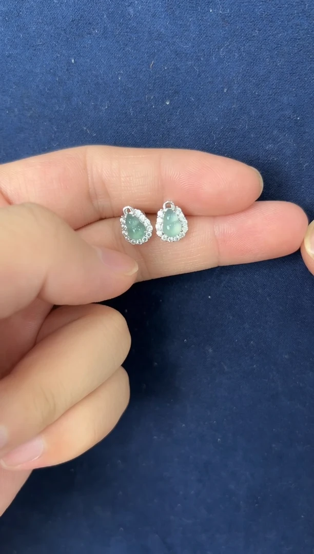 银S925镶嵌戒指翡翠葫芦-590929