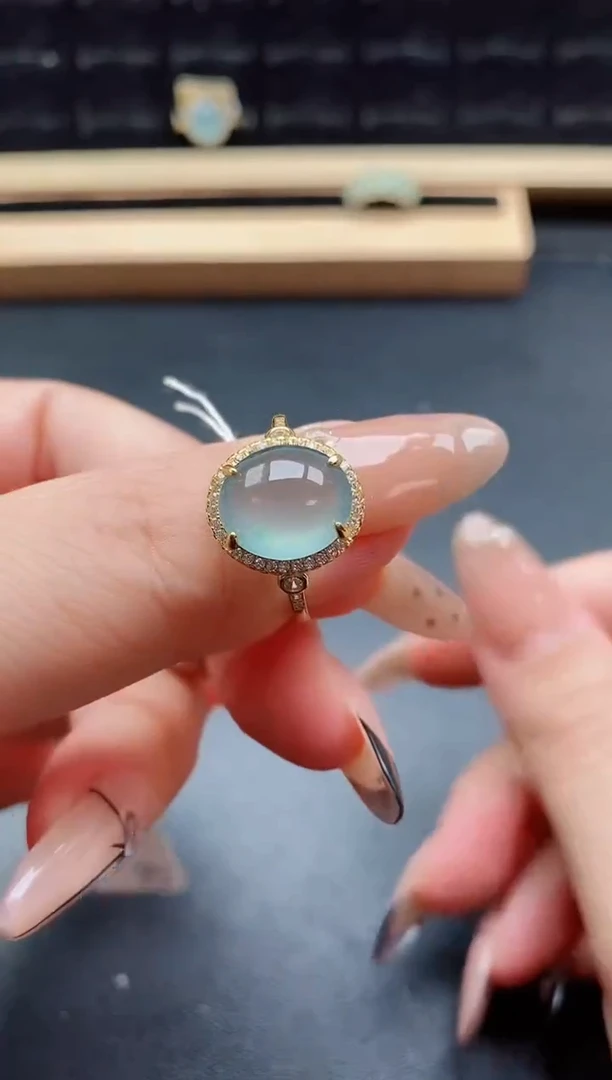 银S925镶嵌戒指翡翠1