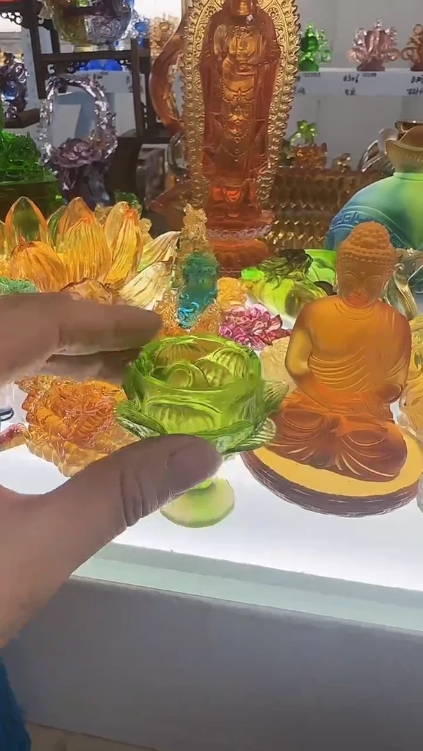 手工艺品琉璃莲花杯