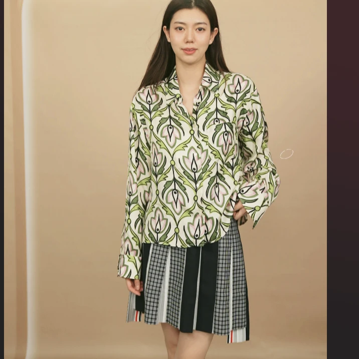 95新 MONCLER 蚕丝印花衬衫170/250910XXW3Q02
