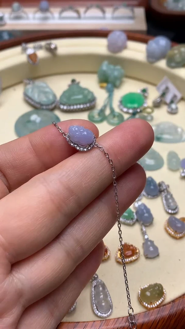 【闪购商品】翡翠手链银S925镶嵌翡翠镶嵌貔貅手链