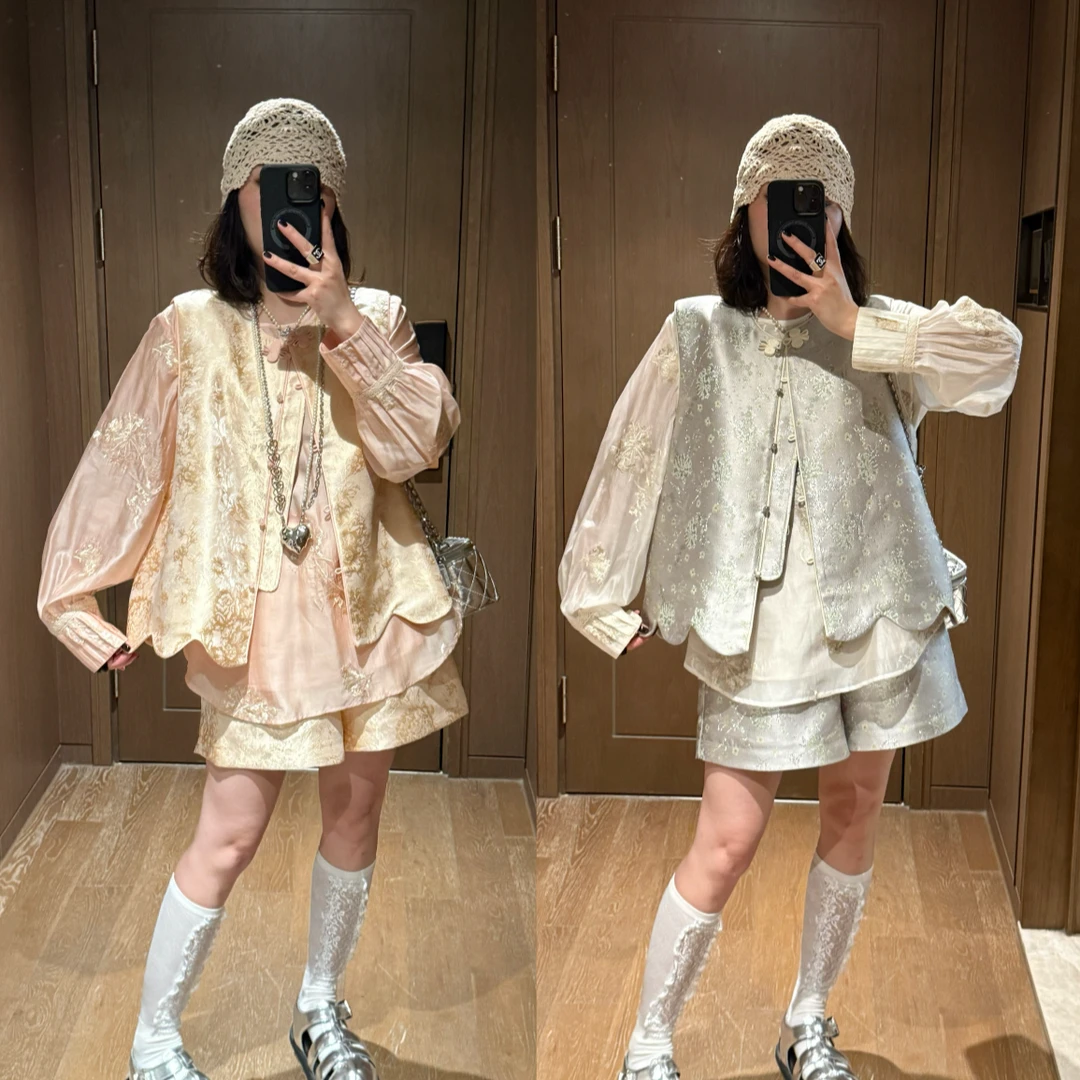 YDFSTUDIO小众【柏林浅春】新中式国风高品提花刺绣设计时尚套装